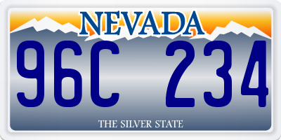 NV license plate 96C234