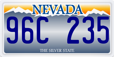 NV license plate 96C235