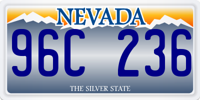 NV license plate 96C236