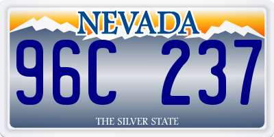 NV license plate 96C237