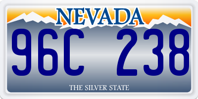 NV license plate 96C238