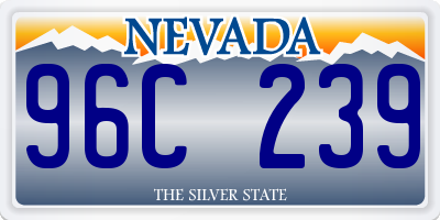 NV license plate 96C239