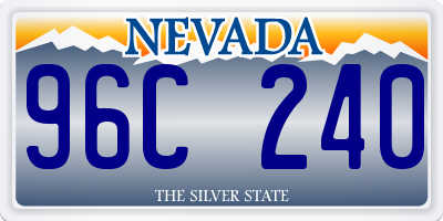 NV license plate 96C240