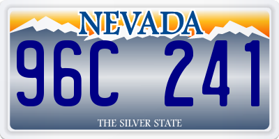 NV license plate 96C241