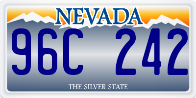 NV license plate 96C242