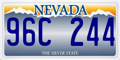 NV license plate 96C244