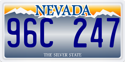 NV license plate 96C247