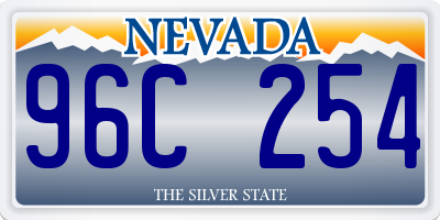 NV license plate 96C254