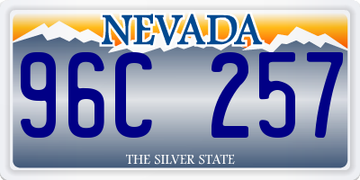 NV license plate 96C257