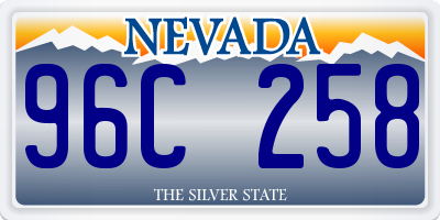 NV license plate 96C258