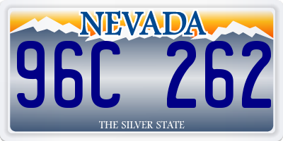 NV license plate 96C262