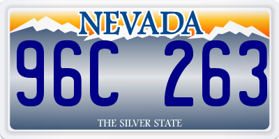 NV license plate 96C263