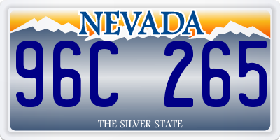 NV license plate 96C265