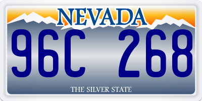 NV license plate 96C268