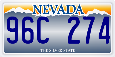 NV license plate 96C274