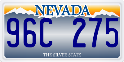 NV license plate 96C275