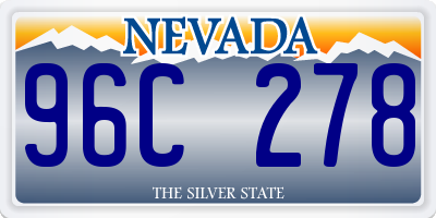 NV license plate 96C278