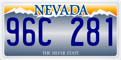 NV license plate 96C281