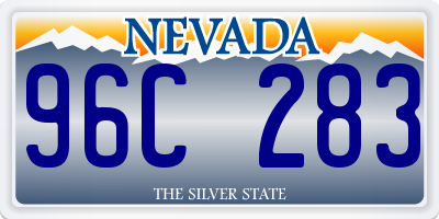 NV license plate 96C283