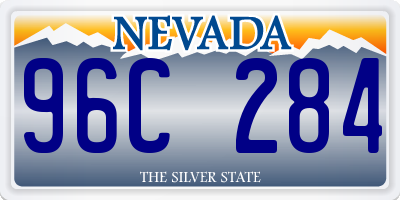 NV license plate 96C284