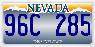 NV license plate 96C285