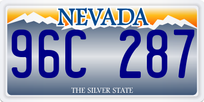 NV license plate 96C287