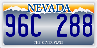 NV license plate 96C288