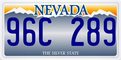 NV license plate 96C289