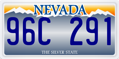 NV license plate 96C291