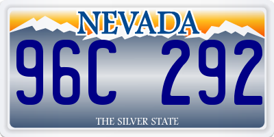 NV license plate 96C292