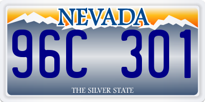 NV license plate 96C301