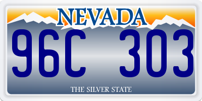 NV license plate 96C303