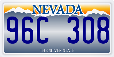 NV license plate 96C308