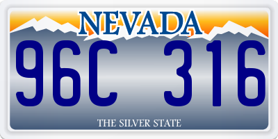 NV license plate 96C316