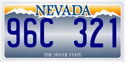 NV license plate 96C321