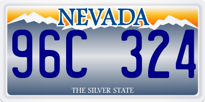 NV license plate 96C324