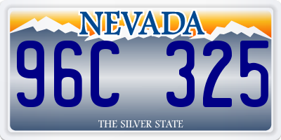 NV license plate 96C325