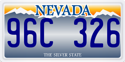 NV license plate 96C326