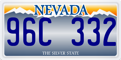 NV license plate 96C332