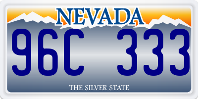 NV license plate 96C333