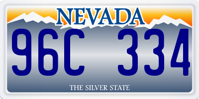 NV license plate 96C334