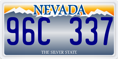 NV license plate 96C337