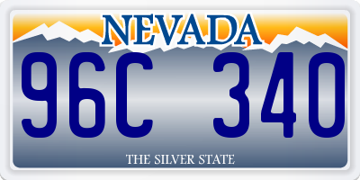 NV license plate 96C340