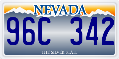NV license plate 96C342
