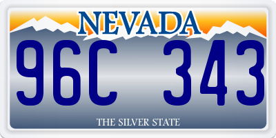 NV license plate 96C343