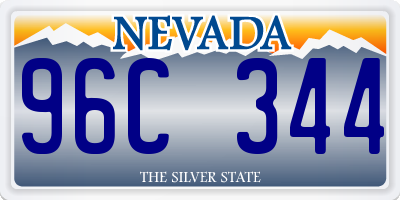 NV license plate 96C344