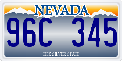 NV license plate 96C345