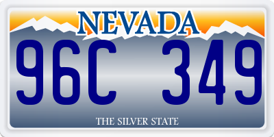 NV license plate 96C349