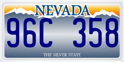 NV license plate 96C358