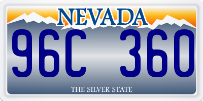 NV license plate 96C360